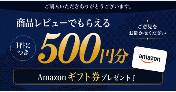 商品レビューご記入でAmazonギフトカード500円プレゼント！